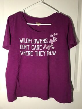 True Craft Purple Graphic Tee - Wildflowers Print